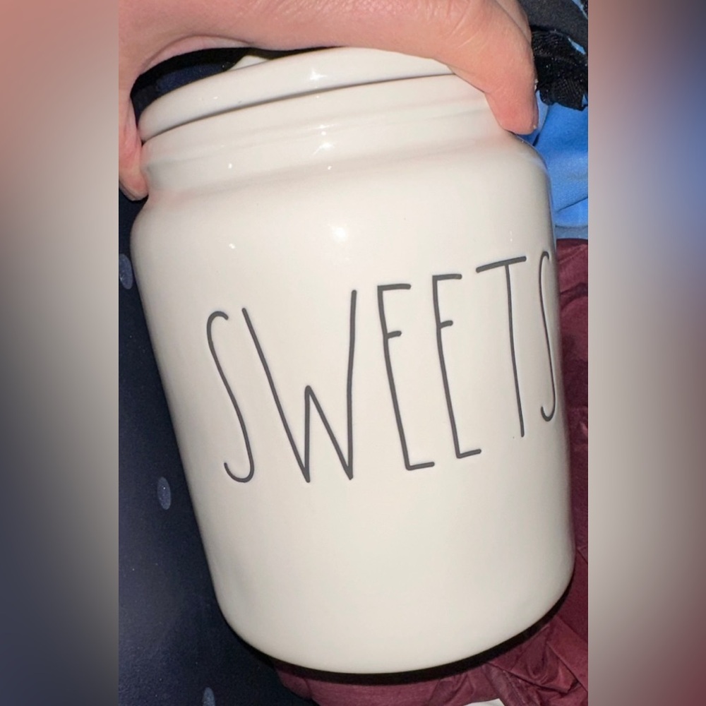 Rae Dunn SWEETS White Farmhouse Canister Artisan Collection VERY RARE VHTF HTF